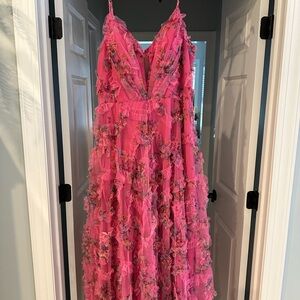 Pink Floral Maxi Dress